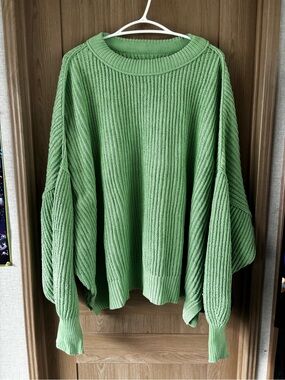 Aerie Oversized Knit Sweater XL Pastel Green Cottagecore Coastal